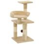 Cat Tree Beige Particle board, Soft plush, Sisal rope Medium