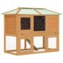 Animal Cage Brown Fir wood Double floor Durable Animal Cage