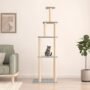 Cat Tree Light Grey Engineered wood, plush, sisal 72.0 in tall