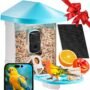 Smart Bird Feeder with Camera, 2K HD AI Identify 10,000+ Bird Species, Solar-Powered Bird Watching Camera with Auto Capture & Instant Notify, Wireless Outdoor Ideal Gift for Bird Lovers (Green)