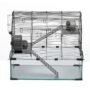 Hamster Cage, 360?&deg; Viewing Transparent Hamster Habitats, Small Animal Cage, 22.8 x 15 x 21.3 in, Ventilated Pet Mouse Cages with Water Bottle, Portable Hamster House for Rats, Guinea Pigs